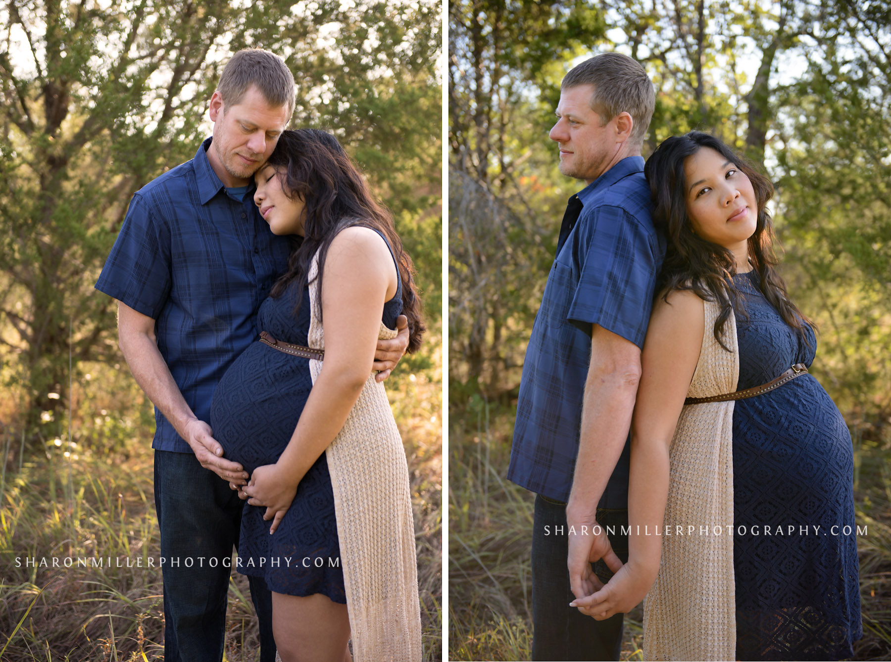 relaxed boho chic couple's maternity photos 