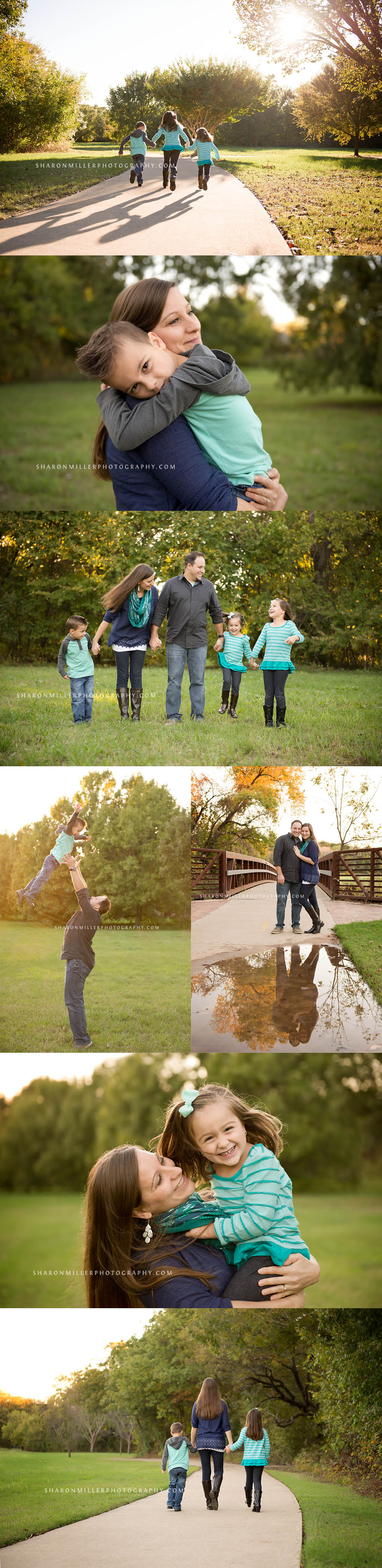 a lifestyle portrait session for a famlly of five at Parr Park in Grapevine, TX