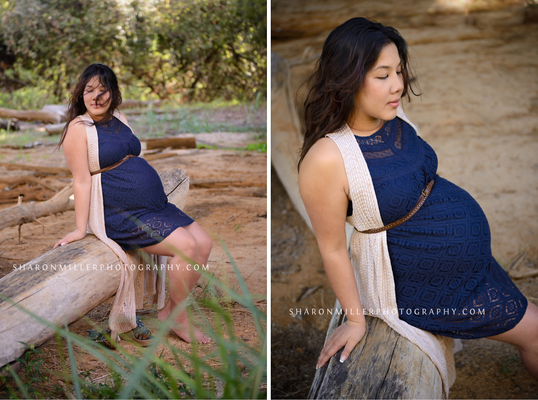 Highland Village boho chic maternity session with romantic hairstyle